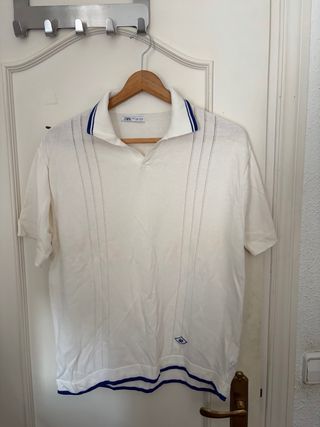 Polo Zara Blanco Rayas Azules