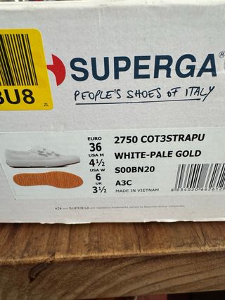 Zapatillas Superga Velcro Blancas Talla 36