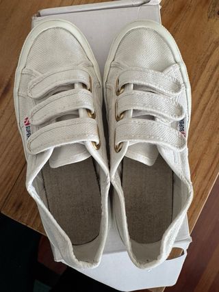 Zapatillas Superga Velcro Blancas Talla 36