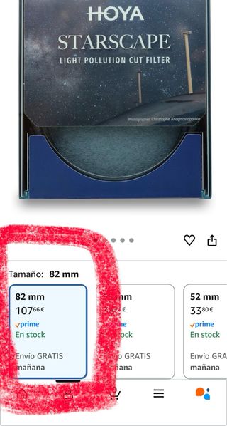 Filtro contaminación luminica Hoya Starscape 82mm