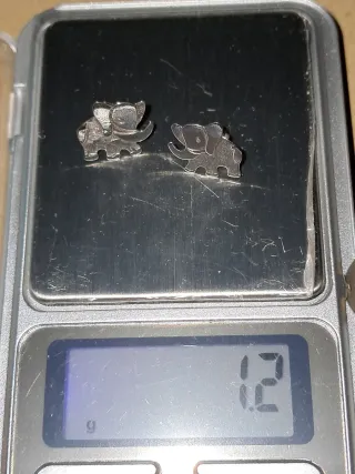 Pendientes Plata de Ley Elefante