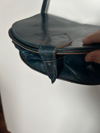 Bolso vintage cuero azul