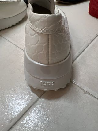 Mocasines Tod's Blancos Cocodrilo Mujer