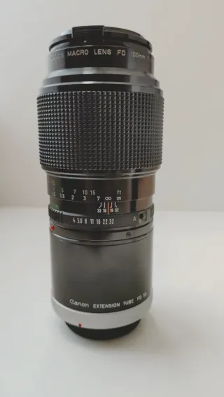 Canon FD 100mm f4 Macro + Tubo Estensione