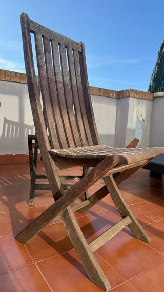 Sillas de Madera Plegables Exterior - Pack de 4