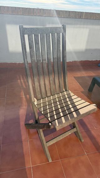Sillas de Madera Plegables Exterior - Pack de 4