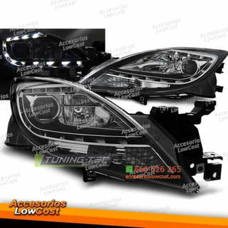 FAROS DELANTEROS PARA MAZDA 6 II 10-12 NEGROS LUZ
