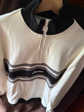 Sudadera Ellesse blanca con cremallera
