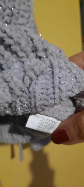 Maglione grigio lurex con fiocchi tg. S/M