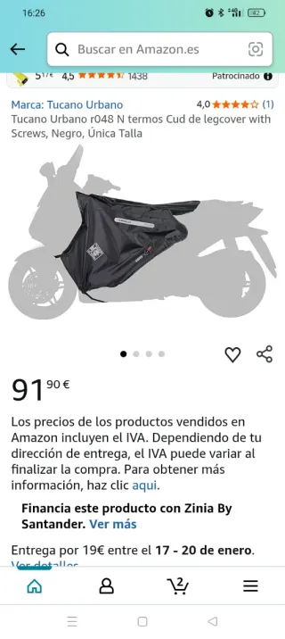 Manta de Moto Tucano.