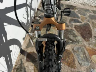 Bicicleta de montaña plateada