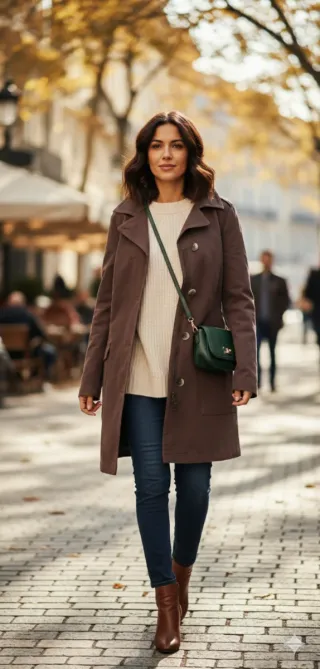 Gabardina Benetton Marrón