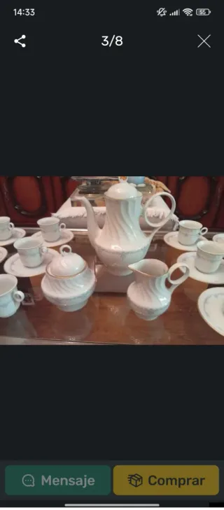 Juego de café de porcelana 28 piezas : 110€