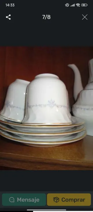 Juego de café de porcelana 28 piezas : 110€