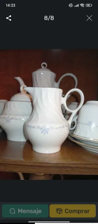 Juego de café de porcelana 28 piezas : 110€