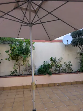 Sombrilla de jardín cuadrada beige Medida 2'90