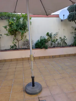 Sombrilla de jardín cuadrada beige Medida 2'90