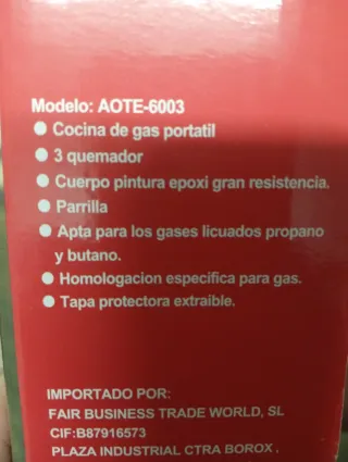 Cocina Portátil a Gas LPG AQBAK