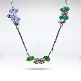 Collana donna argentato pietra murina charm