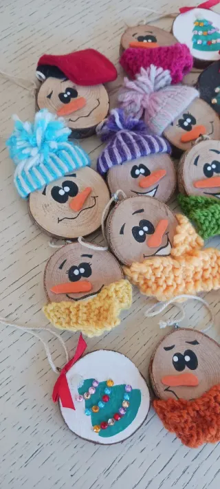 18 Adornos Navideños Artesanales Madera