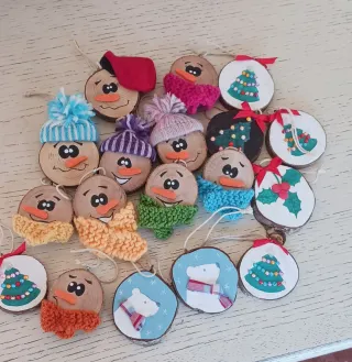 18 Adornos Navideños Artesanales Madera