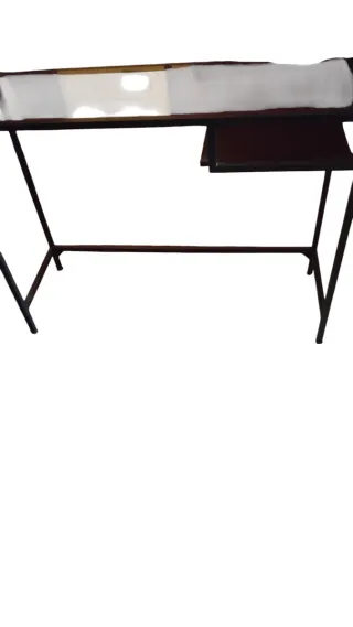 Mesa auxiliar metal y cristal