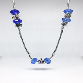Collana donna argentato pietra murina charm
