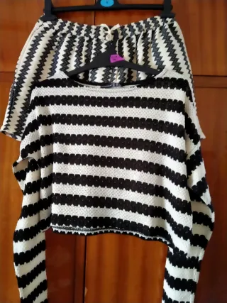 Conjunto Rayas Blanco y Negro sin estrenar