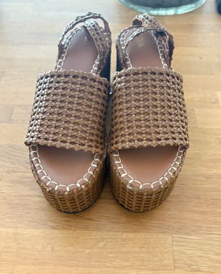 Sandalias Zara Plataforma Marrón Talla 39