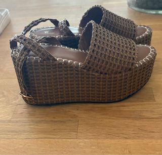 Sandalias Zara Plataforma Marrón Talla 39