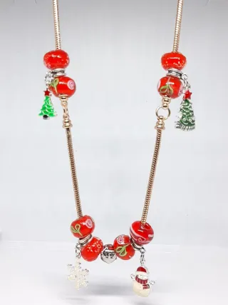 Collana donna argentato pietra murina charm