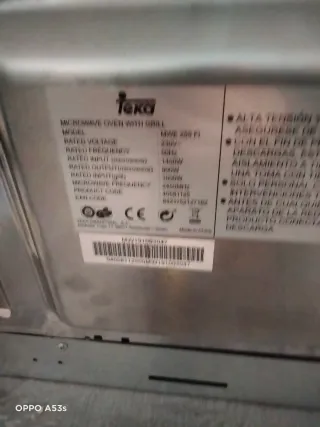 Microondas Grill Teka MWE 255 FI esta casi nueva