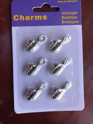 Pack 6 Colgantes Saxofón Plata