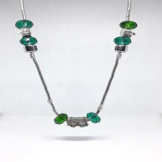 Collana donna argentato pietra murina charm