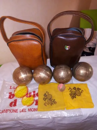 Set 4 Bocce da Gioco in Bronzo