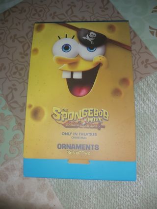 Adornos navidad bob esponja la película,NUEVOS!!!