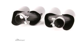 COLAS DE ESCAPE DOBLES PARA PORSCHE CAYENNE 95B 14-17 NEGRO BRILLANTE