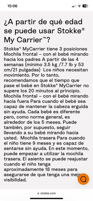 Mochila Portabebés Stokke MyCarrier3en1 hasta 20kg