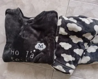 Pijama coralina mujer negro y blanco