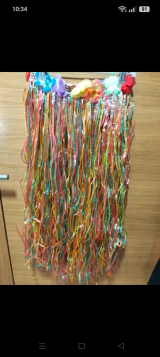 Falda Hawaiana Talla Única Multicolor