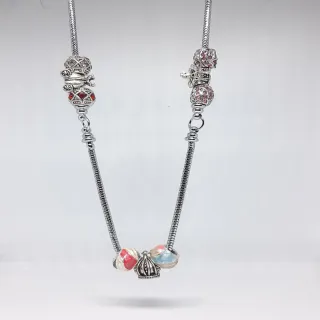 Collana donna argentato pietra murina charm