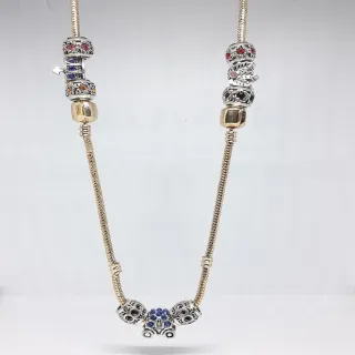 Collana donna argentato pietra murina charm