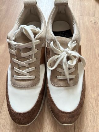 Zapatillas Zara Beige Marrón Blanco