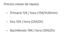 Clases particulares / repaso