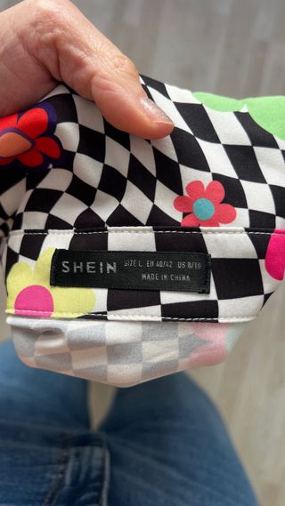 Camisa SHEIN cuadros y flores