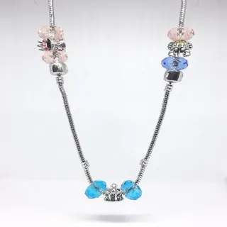 Collana donna argentato pietra murina charm