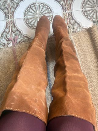 Botas de ante marrones talla 37