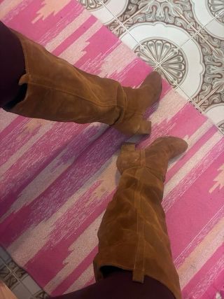 Botas de ante marrones talla 37