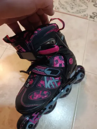 Patines en línea infantiles rosas y negros