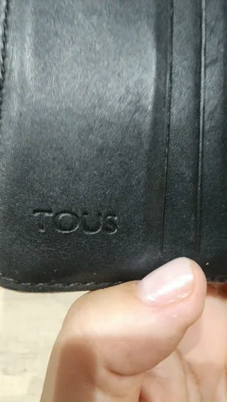 Monedero Tous Piel Negro y Verde Militar